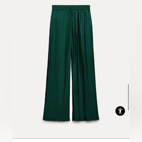 Zara Pleated Green Trousers NWT - Picture 9 of 10